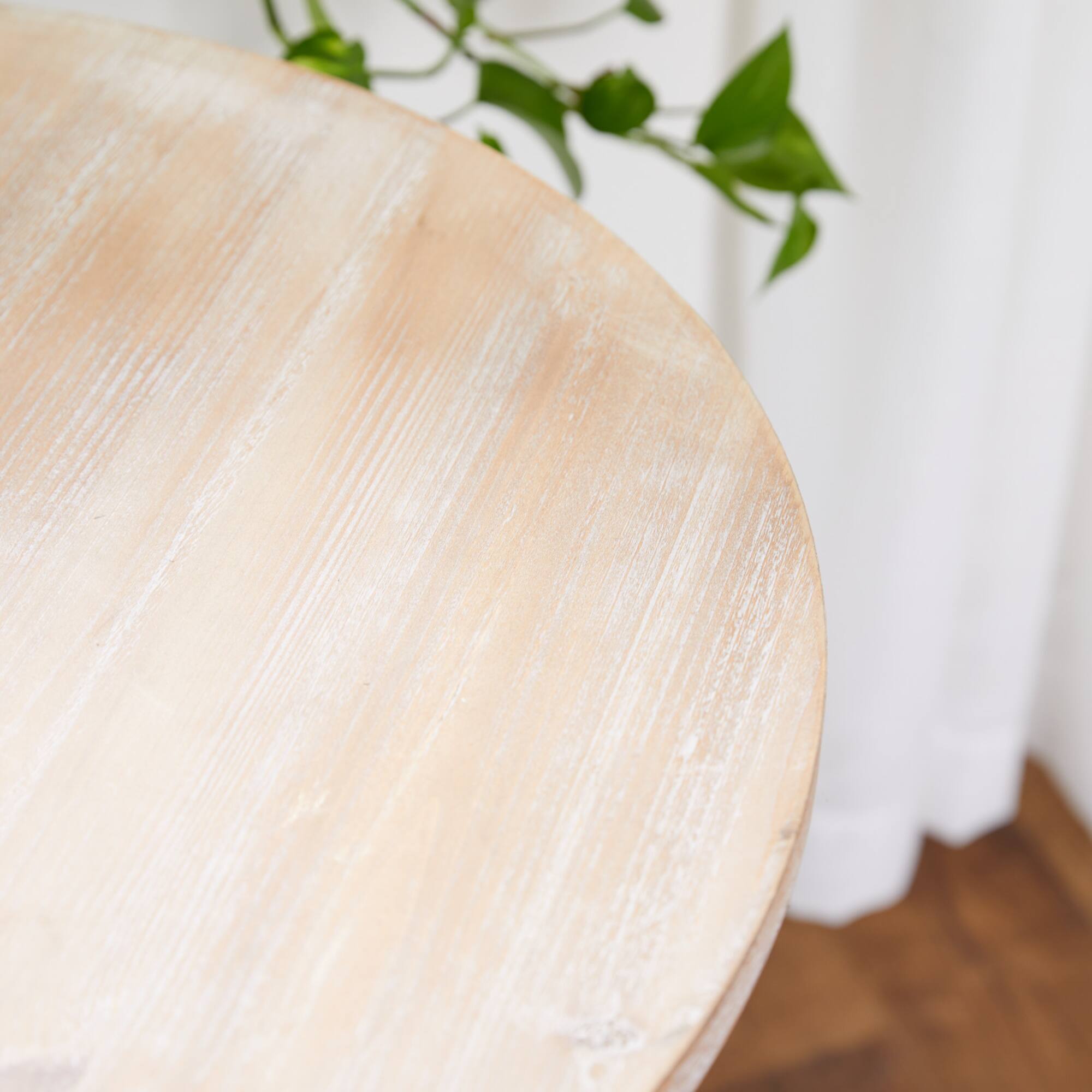 2.5ft. White Chinese Fir Farmhouse Accent Table